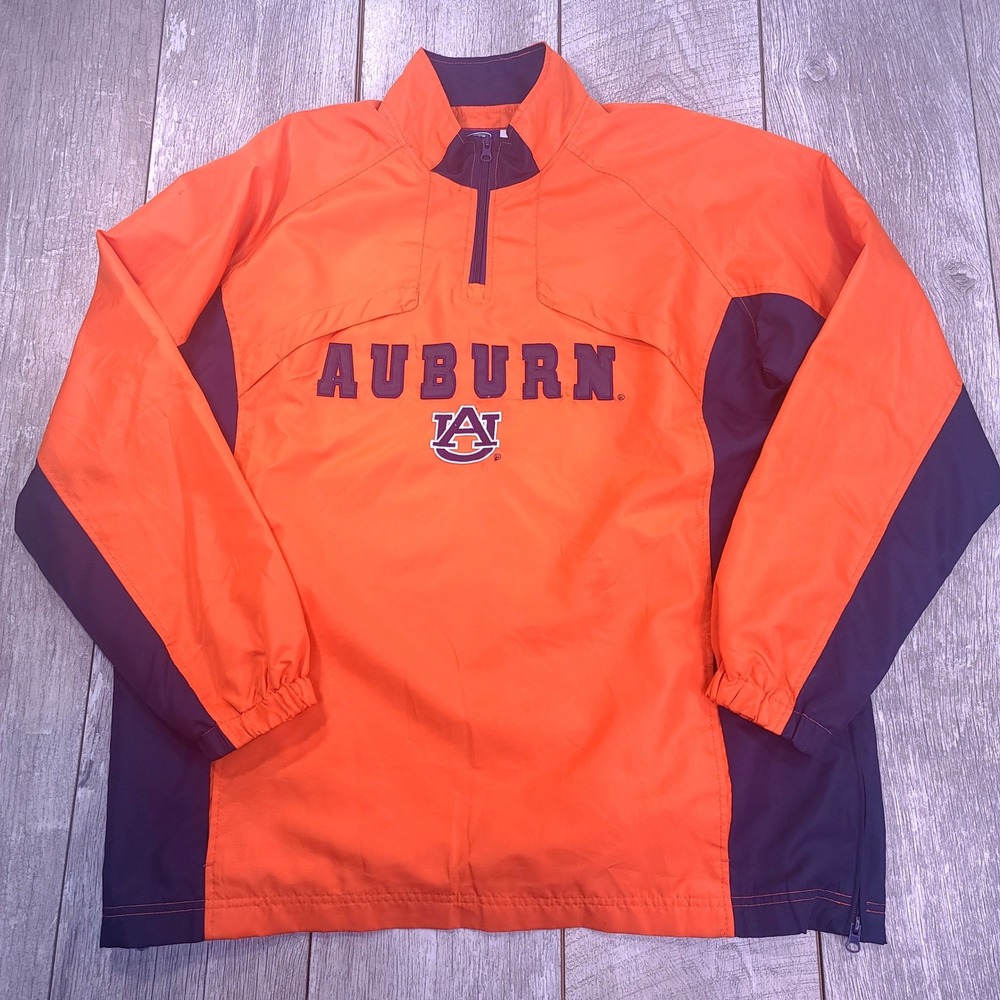 Cadre Windbreaker Men Large Orange Auburn Tigers 1/4 Zip Pullover Jacket